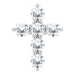 Sterling Silver 1/4 CTW Natural Diamond Cross Pendant