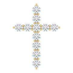 14K Yellow Gold 3/8 CTW Natural Diamond Cross Pendant
