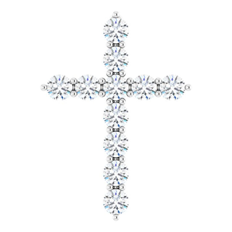 Platinum 3/8 CTW Natural Diamond Cross Pendant