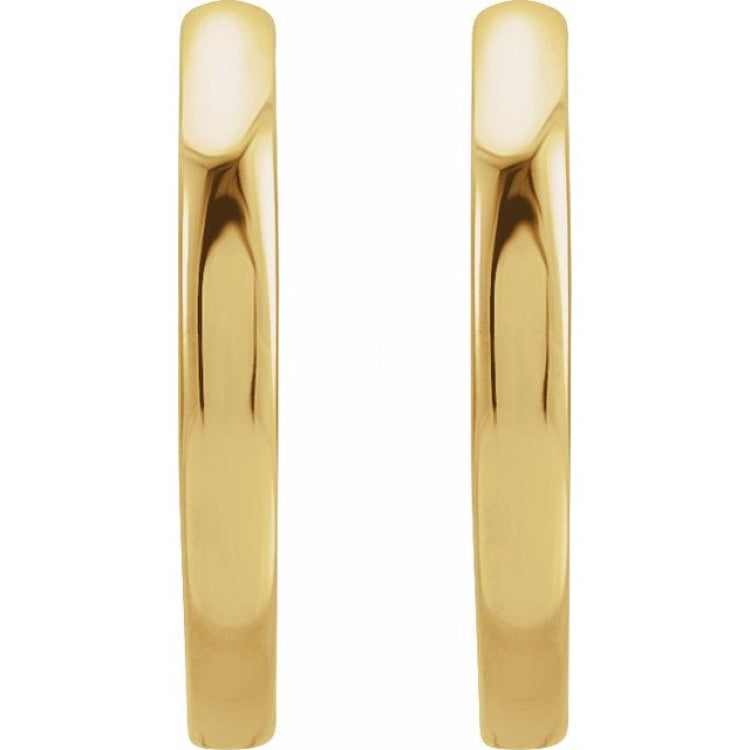 14K Yellow Gold Hinged 12.5 mm Hoop Earrings