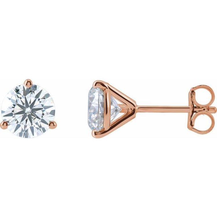 14K Rose Gold 2 CTW Lab-Grown Diamond Stud Earrings