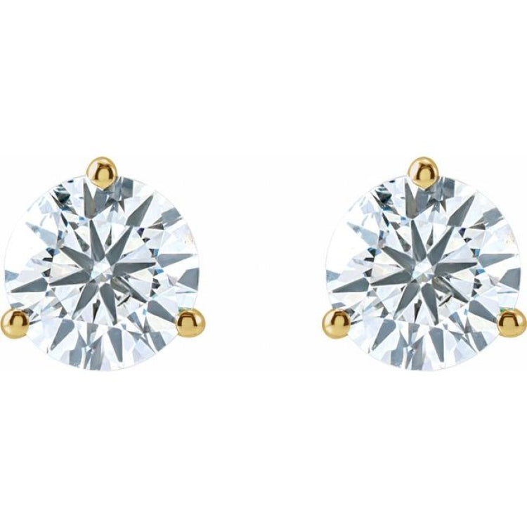 14K Yellow Gold 1 1/2 CTW Lab-Grown Diamond Stud Earrings