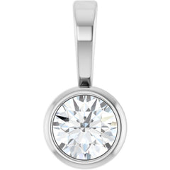 Sterling Silver .06 CT Natural Diamond Bezel-Set Solitaire Pendant