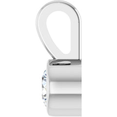 Sterling Silver .06 CT Natural Diamond Bezel-Set Solitaire Pendant