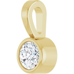 14K Yellow Gold .06 CT Natural Diamond Bezel-Set Solitaire Pendant