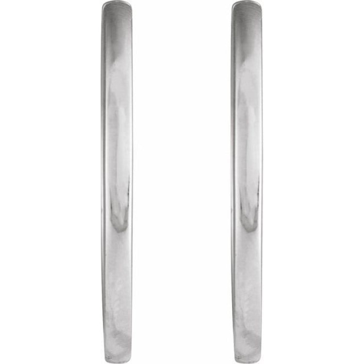Platinum Hinged 20 mm Hoop Earrings