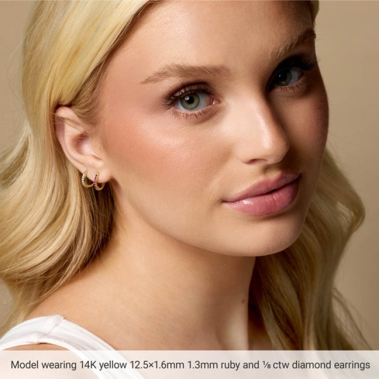 14K Rose Gold .05 CTW Natural Diamond Hinged 8 mm Hoop Earrings