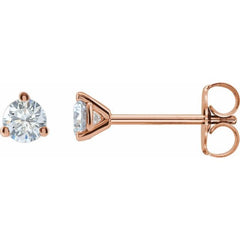 14K Rose Gold 1/4  CTW Lab-Grown Diamond Stud Earrings