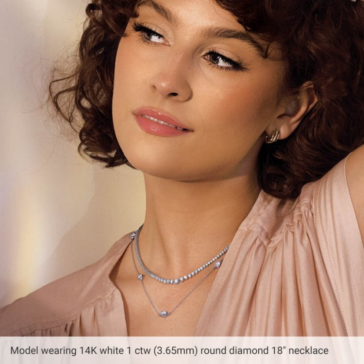 14K Rose Gold 1/2 CTW Lab-Grown Diamond 5-Station 18" Necklace