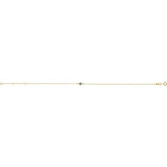 14K Yellow Gold Natural Aquamarine Bezel-Set Solitaire 6 1/2-7 1/2" Bracelet
