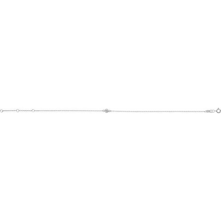 Sterling Silver 1/10 CT Natural Diamond 6 1/2-7 1/2" Bracelet