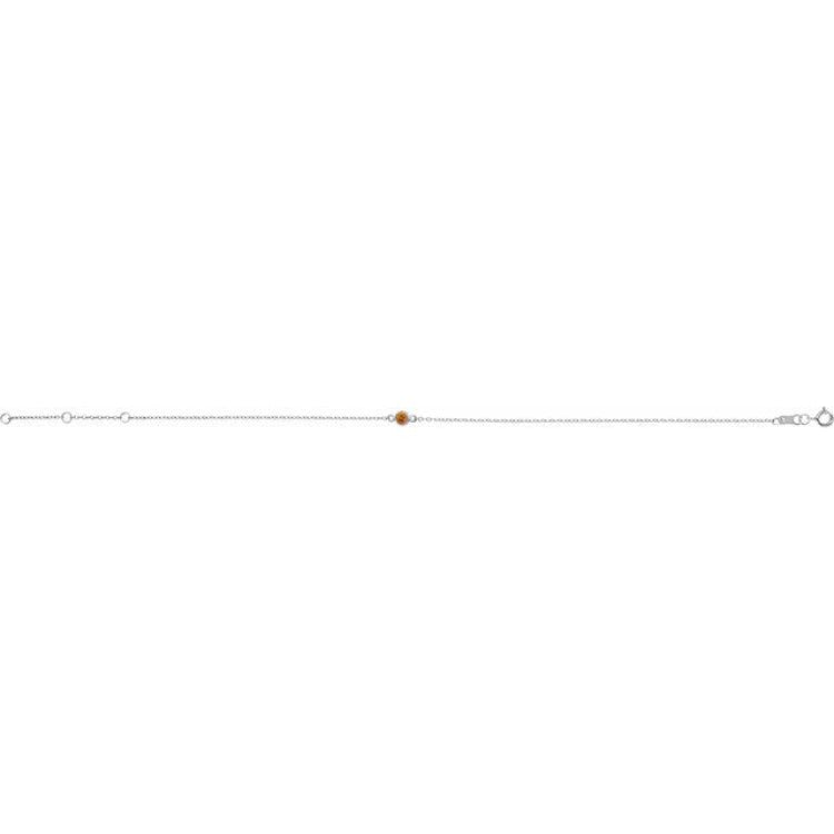 Platinum Natural Citrine Bezel-Set Solitaire 6 1/2-7 1/2" Bracelet