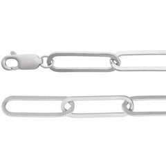 Sterling Silver 6.2 mm Paperclip-Style 7" Chain