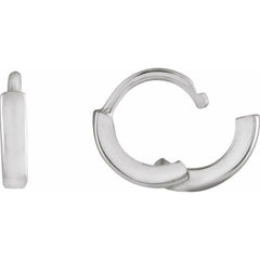 14K White Gold Hinged 8 mm Hoop Earring