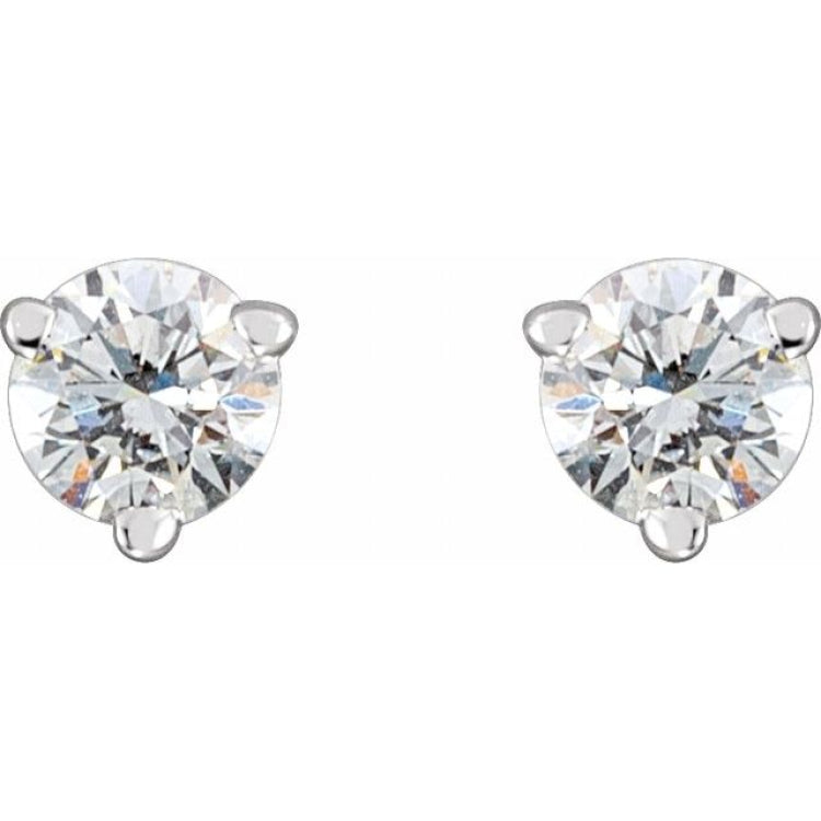 Sterling Silver .03 CTW Natural Diamond Earrings