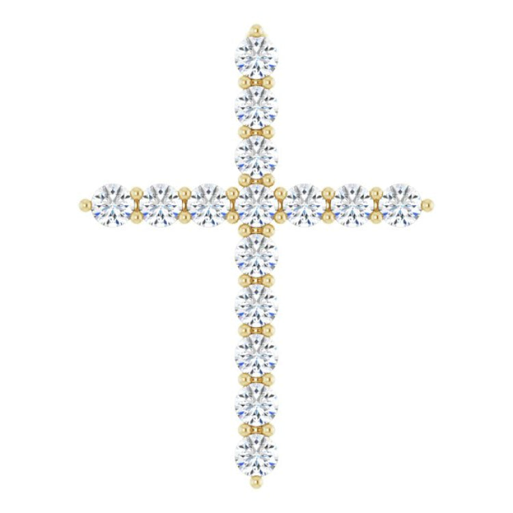 14K Yellow Gold 1/2 CTW Natural Diamond Cross Pendant