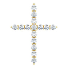14K Yellow Gold 1/2 CTW Natural Diamond Cross Pendant