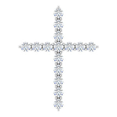Platinum 1/2 CTW Natural Diamond Cross Pendant