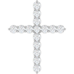 Sterling Silver 3/4 CTW Natural Diamond Cross Pendant