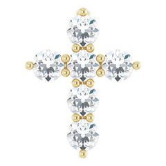 14K Yellow Gold 1/4 CTW Lab-Grown Diamond Cross Pendant
