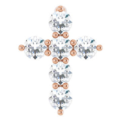 14K Rose Gold 1/4 CTW Lab-Grown Diamond Cross Pendant