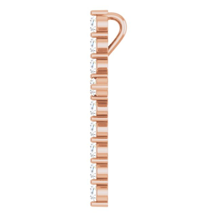 14K Rose Gold 1/2 CTW Lab-Grown Diamond Cross Pendant