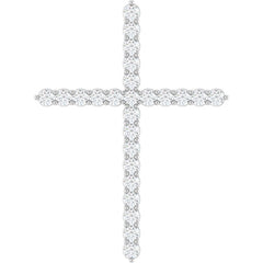14K White Gold 1 CTW Lab-Grown Diamond Cross Pendant