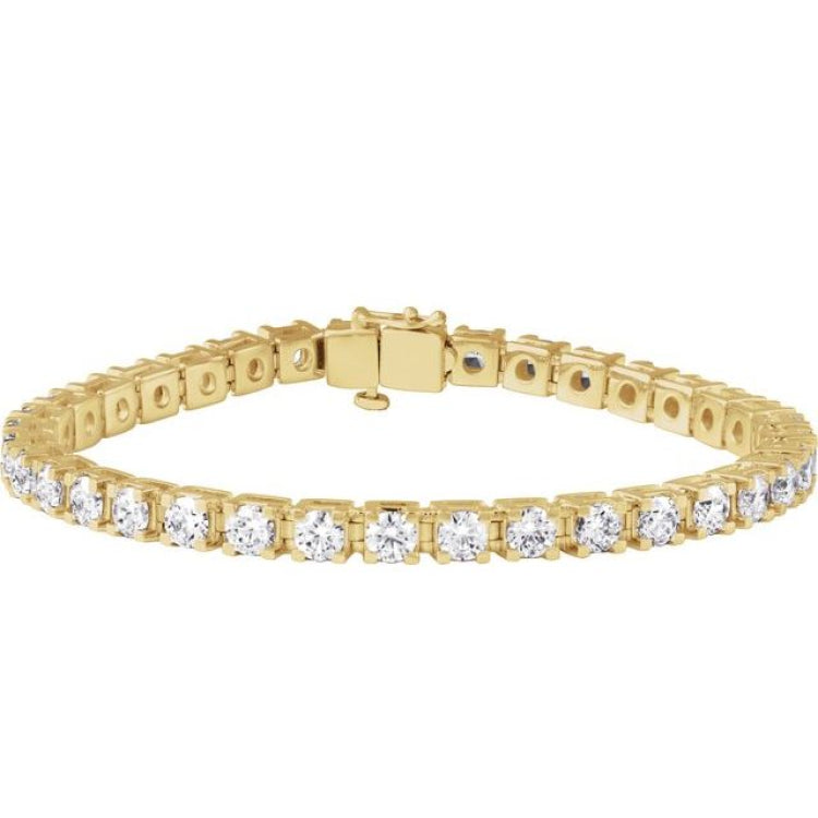 14K Yellow Gold 9 CTW Lab-Grown Diamond Line 7 1/4" Bracelet