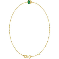 14K Yellow Gold Lab-Grown Emerald 6 1/2-7 1/2" Bracelet