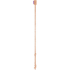 14K Rose Gold Natural Amethyst 6 1/2-7 1/2" Bracelet