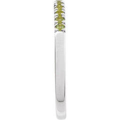 Sterling Silver Natural Peridot Stackable Ring