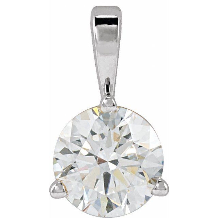 14K White Gold Lab-Grown Moissanite Pendant