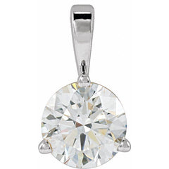 14K White Gold Lab-Grown Moissanite Pendant