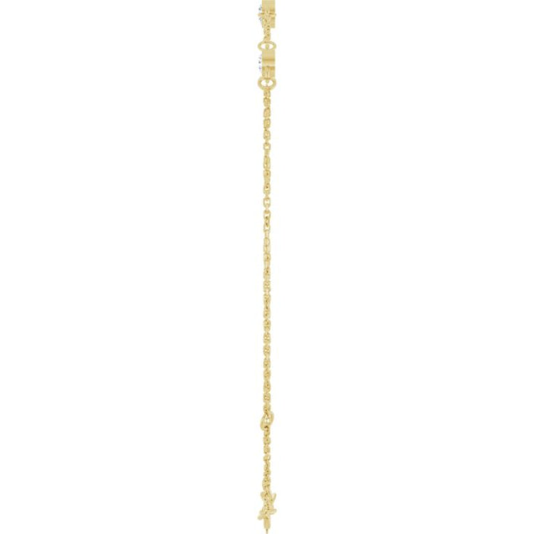 14K Yellow Gold 1/3 CTW Lab-Grown Diamond Bezel-Set Three-Stone 6 1/2-7 1/2" Bracelet