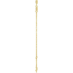 14K Yellow Gold 1/3 CTW Lab-Grown Diamond Bezel-Set Three-Stone 6 1/2-7 1/2" Bracelet