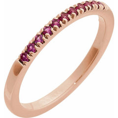 14K Rose Gold Natural Ruby Stackable Ring
