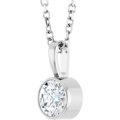 Platinum 1/3 CT Lab-Grown Diamond Bezel-Set Solitaire 16-18" Necklace