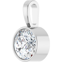 Platinum 3/4 CT Natural Diamond Bezel-Set Solitaire Pendant