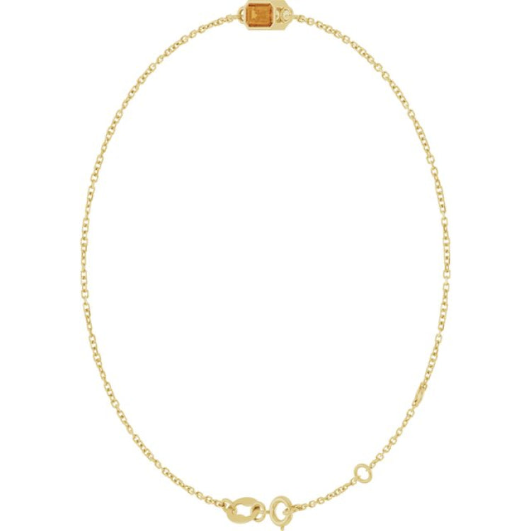 14K Yellow Gold Natural Citrine 6 1/2-7 1/2" Bracelet