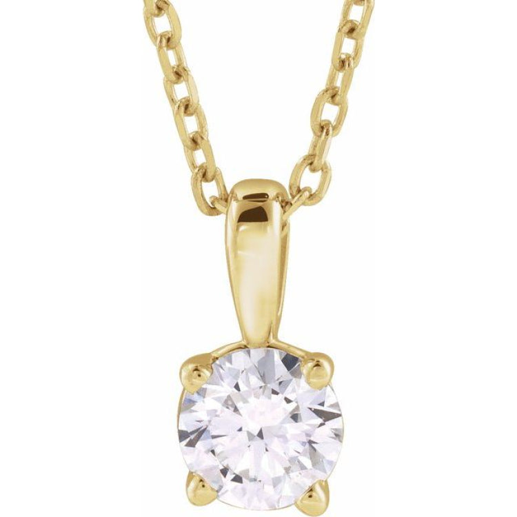 14K Yellow Gold 1/3 CT Lab-Grown Diamond 18" Necklace