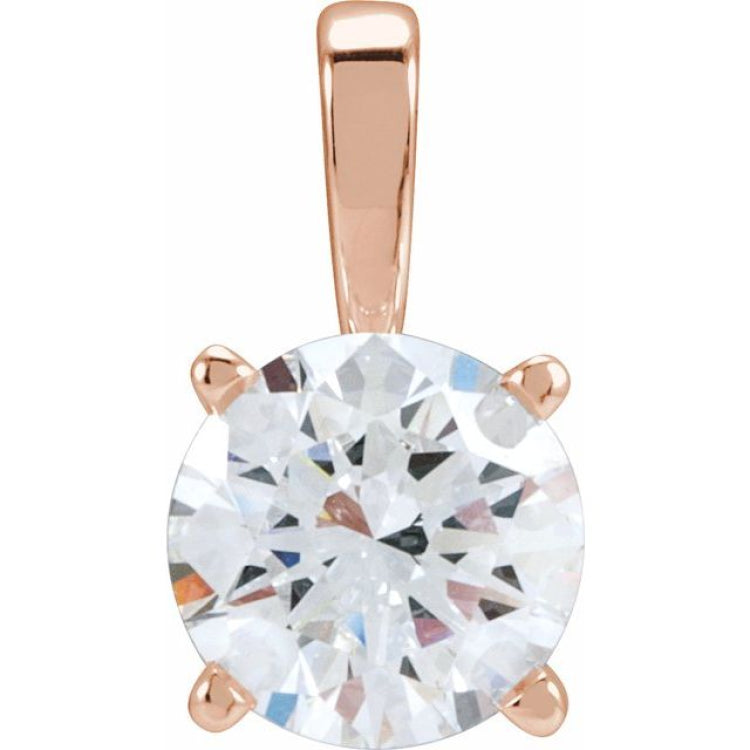 14K Rose Gold 1 1/2 CT Natural Diamond Pendant