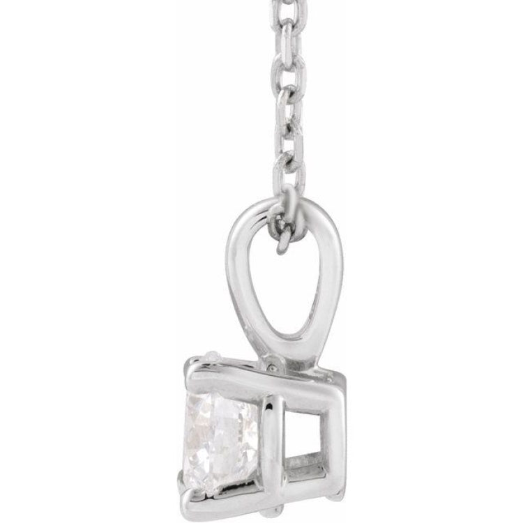 14K White Gold 3/4 CT Lab-Grown Diamond 18" Necklace