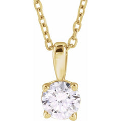 14K Yellow Gold 3/4 CT Lab-Grown Diamond 18" Necklace