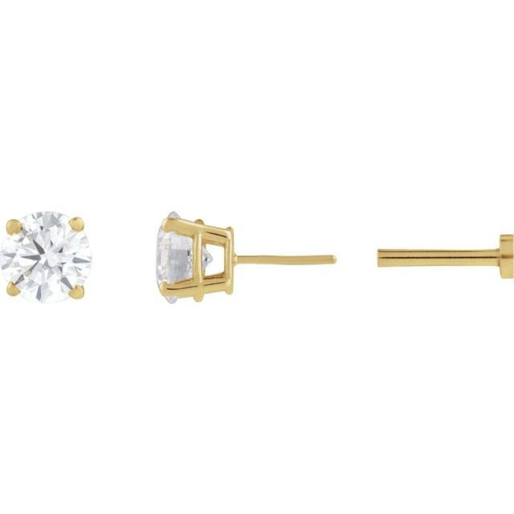 14K Yellow Gold 1/3 CT Lab-Grown Diamond Earring