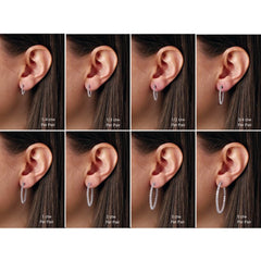 Sterling Silver Imitation White Cubic Zirconia Inside-Outside 23 mm Hinged Hoop Earrings