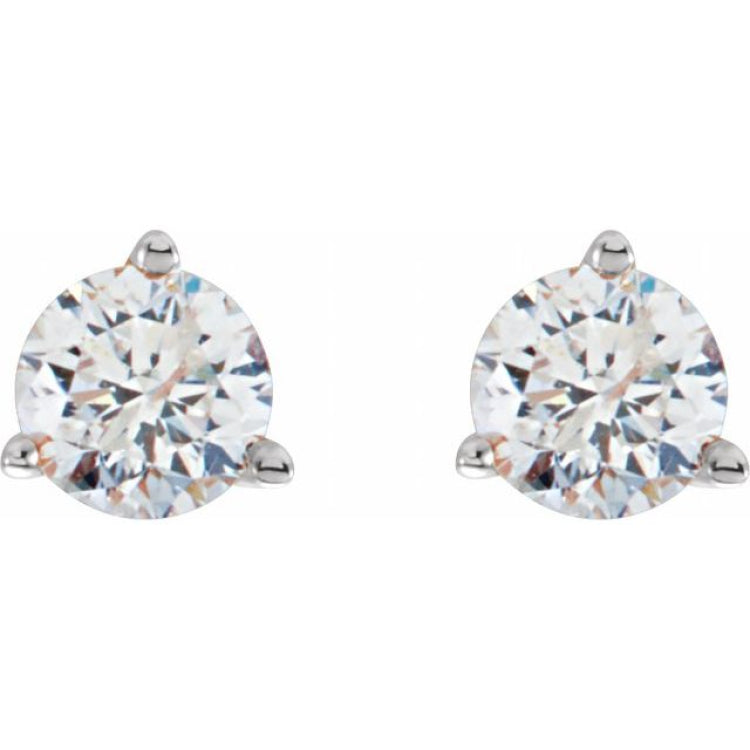 18K White Gold 1 CTW Natural Diamond Stud Earrings