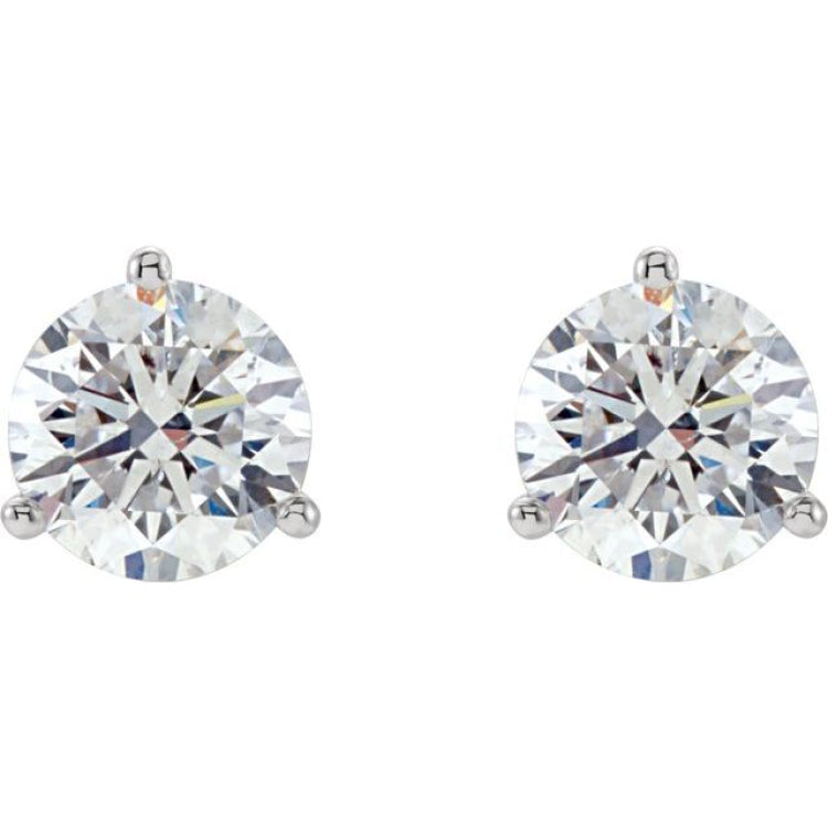 18K White Gold 2 CTW Natural Diamond Stud Earrings