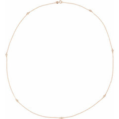 14K Rose Gold 1/3 CTW Natural Diamond 7-Station 24" Necklace