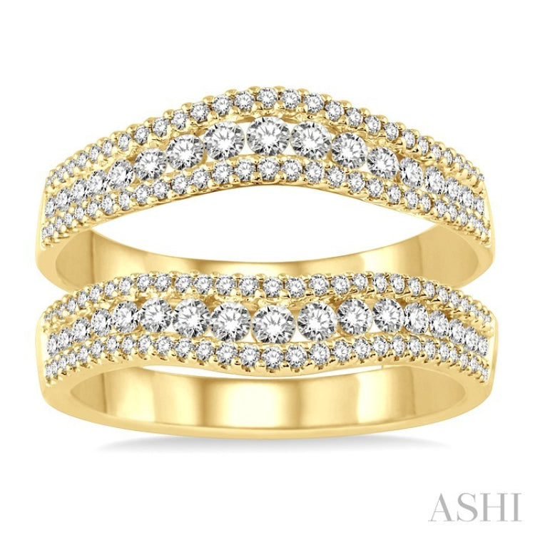 7/8 Ctw Round Cut Diamond Insert Ring in 14K Yellow Gold