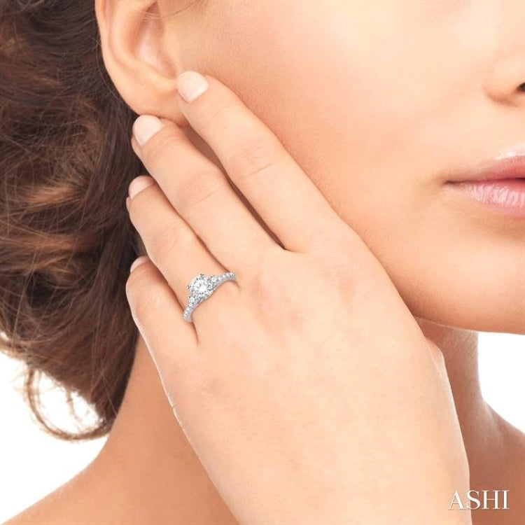 1/2 Ctw Diamond Semi-Mount Engagement Ring in 14K White Gold